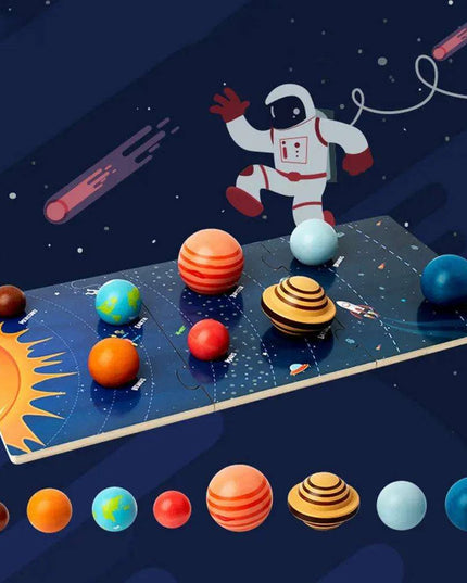 Galactic Discovery Wooden Puzzle Set: Solar System Adventure Kit for Kids