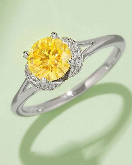 Elegant Multicolored Lab-Grown Diamond Ring in Sterling Silver