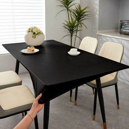 Sleek Black Waterproof Elastic Table Cover for Events and Outdoor Gatherings