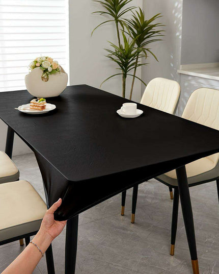 Sleek Black Waterproof Elastic Table Cover for Events and Outdoor Gatherings