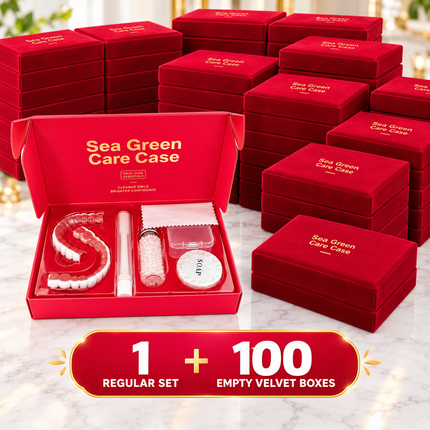 Silicone Full-Mouth Dentures Set — Complete Care Kit