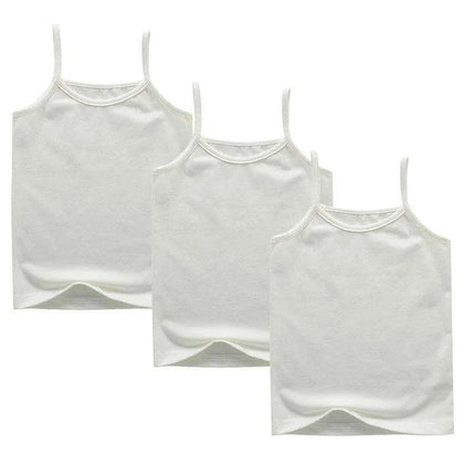 3-Pack Girls' Trendy Sleeveless Cotton Cami Tops - Stylish Spaghetti Strap Vests for Kids - Très Elite