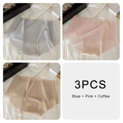 3-Pack Women's Luxurious Ice Silk Mid-Rise Briefs - Ultimate Comfort Seamless Lingerie - Très Elite