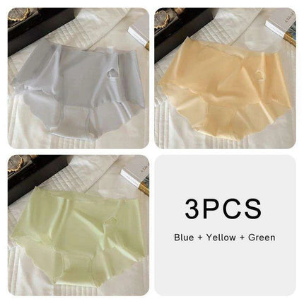 3-Pack Women's Luxurious Ice Silk Mid-Rise Briefs - Ultimate Comfort Seamless Lingerie - Très Elite