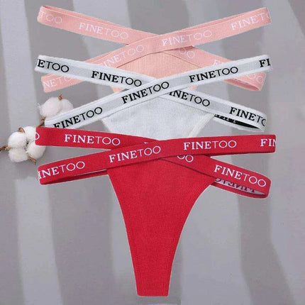 3-Pack Women's Sexy High Waist Cross Strap Cotton G-String Panties - Très Elite