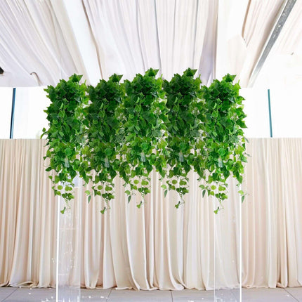AliKopy 3-Pack Green Pothos Artificial Ivy Vines - 3ft Silk Leaves Gar
