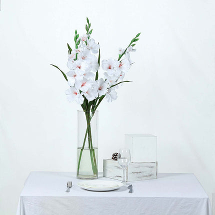 AliKopy 36" Tall White Artificial Silk Gladiolus - Realistic & Durable