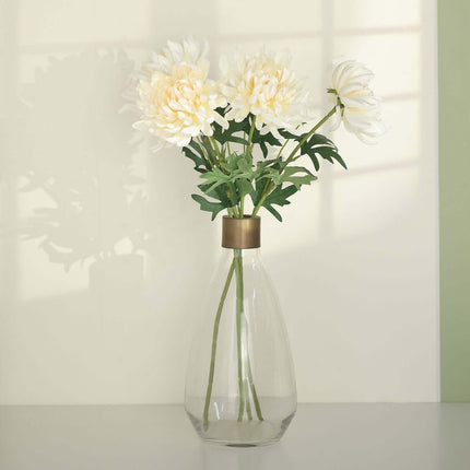AliKopy 27" Ivory Artificial Silk Chrysanthemum Bouquet - Large Faux F
