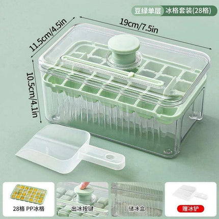 30-Grid Push-Button Ice Cube Tray - BPA-Free Lidded Mold for Quick Ice Release - Très Elite