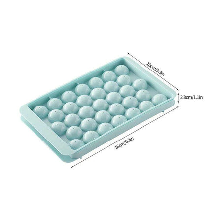 30-Grid Push-Button Ice Cube Tray - BPA-Free Lidded Mold for Quick Ice Release - Très Elite
