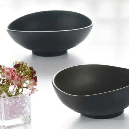 30-Piece Elegant Black Frosted Melamine Ramen Bowl Set - Essential for Gourmet Dining and Korean Cuisine - Très Elite