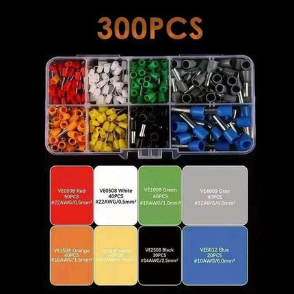 300-Piece Premium Copper Ferrule Connector Kit with Crimping Tool for Enhanced Electrical Connectivity - Très Elite