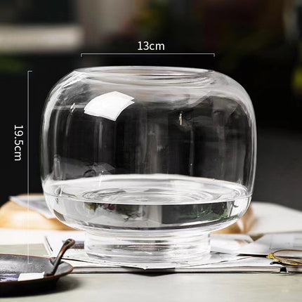 Modern Minimalist Solid Color Glass Vase Amber Smoke Gray Large Small