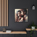 Whispering Elegance - Sustainable Matte Canvas Print in Black Pinewood Frame