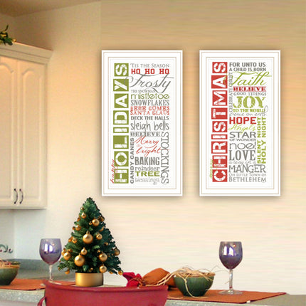 Marla Rae 2-Piece Happy Holidays Framed Wall Art Set for Home Decor