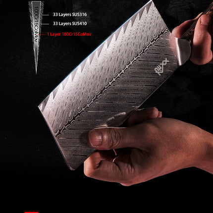 Damascus Kitchen Knife For Slicing Meat And Cutting Fruit