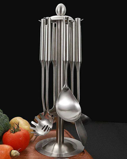 Premium 7-Piece Stainless Steel Cooking Utensil Set - Rust-Resistant Kitchen Tools