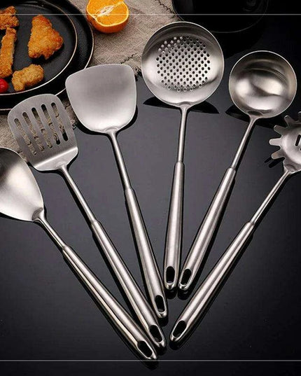 Premium 7-Piece Stainless Steel Cooking Utensil Set - Rust-Resistant Kitchen Tools