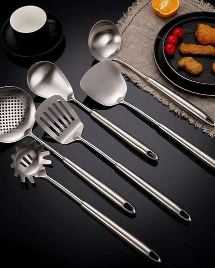 Premium 7-Piece Stainless Steel Cooking Utensil Set - Rust-Resistant Kitchen Tools
