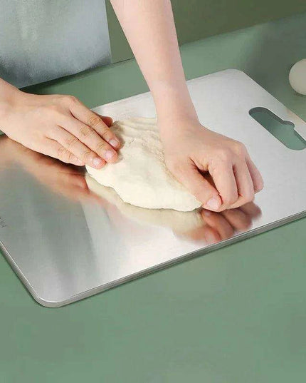 Stainless Steel Antibacterial Chopping Board Set with Complimentary Rolling Pin
