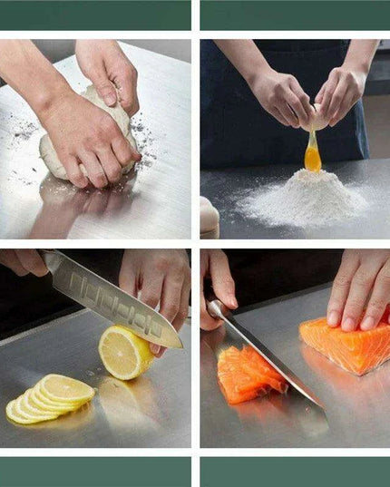 Stainless Steel Antibacterial Chopping Board Set with Complimentary Rolling Pin