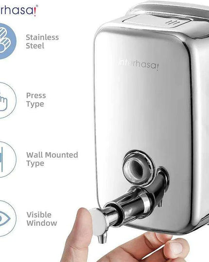 Stylish 304 Stainless Steel Wall-Mounted Liquid Soap Dispenser - Elegant Hygiene Solution