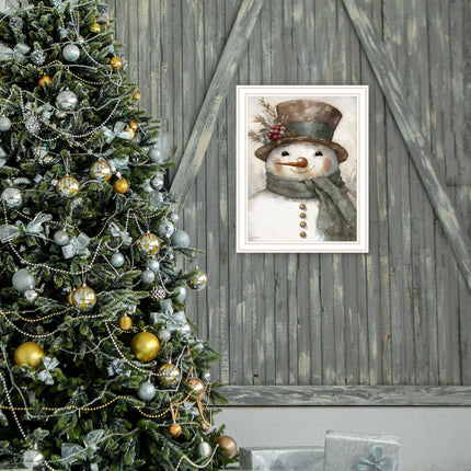 Old World Frosty The Snowman Wall Art by Jo Moulton - Framed, Holiday