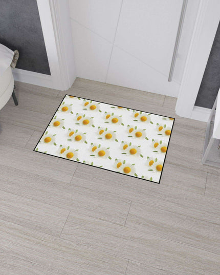 Opulent Chamomile Area Rug with Stylish Black Trim
