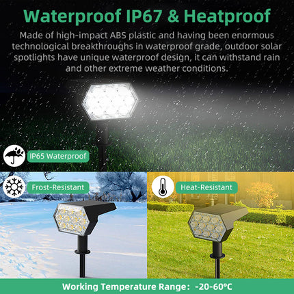 Peekaboo Studio Solar Spotlight - 92 LED, IP67 Waterproof, Bright Illu