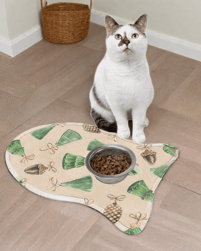Customizable Whimsical Pet Feeding Mats - Fun Bone & Fish Designs