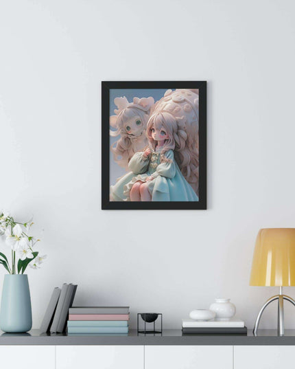 Sustainable Fantasy Anime 3D Girls Vertical Wall Art - Premium Framed Poster Decor