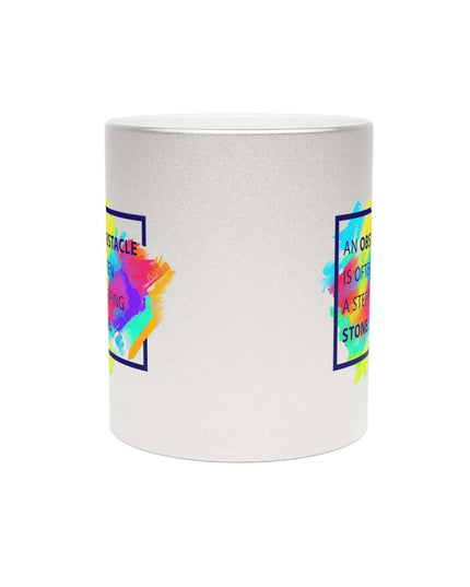 Chic Metallic Ceramic Coffee Mug - Elegant Silver & Gold Design for Stylish Sipping