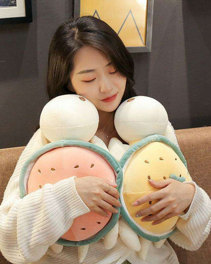 Watermelon Turtle Comfort Cuddle Pillow for Cozy Relaxation