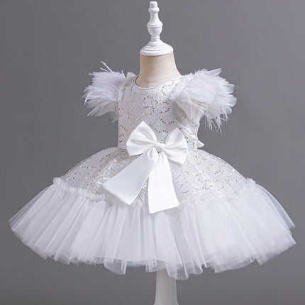 Peekaboo Studio Flower Children's Wedding Dress with Tulle Skirt, Summ