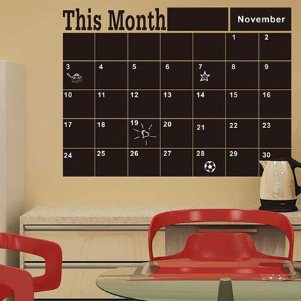 Monthly Calendar Chalkboard Wallpaper For Home Office Organization And Notes