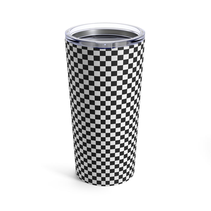 Checked 20oz Stainless Steel Tumbler: Vacuum-Insulated Cup for Hot & Cold Beverages