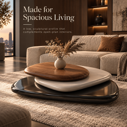 Rotating Coffee Table - Italian Minimalist Floating Design