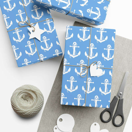 Nautical Elegance: Premium Anchor Gift Wrapping Paper Collection
