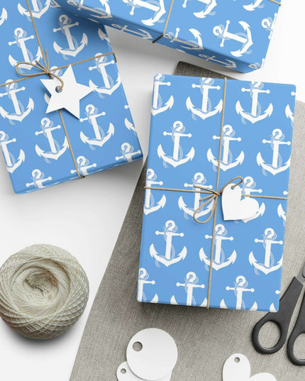 Nautical Elegance: Premium Anchor Gift Wrapping Paper Collection