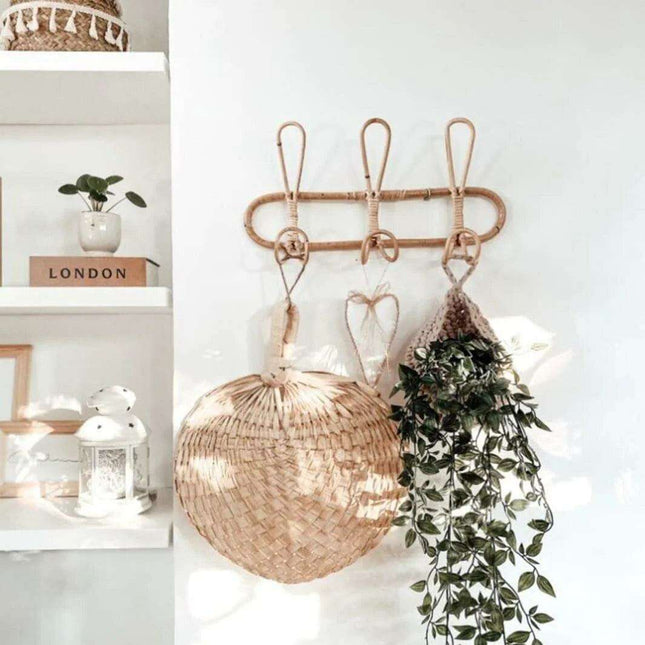 Whimsical Rattan Wall Hooks for Playful Kids' Rooms