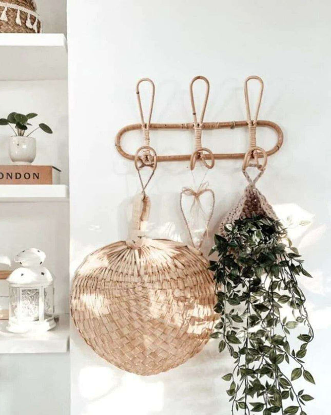 Whimsical Rattan Wall Hooks for Playful Kids' Rooms