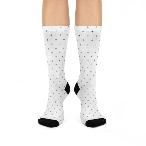 Elevate Your Style with Chic Black Accent Crew Socks - Long-Lasting Comfort