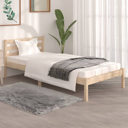 Peekaboo Studio Solid Pine Wood Bed with Sturdy Frame and Elegant Desi