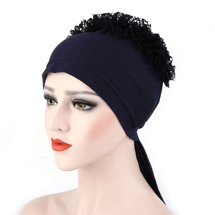 Peekaboo Studio Large Solid Color Lace Flower Hat with Adjustable Fit