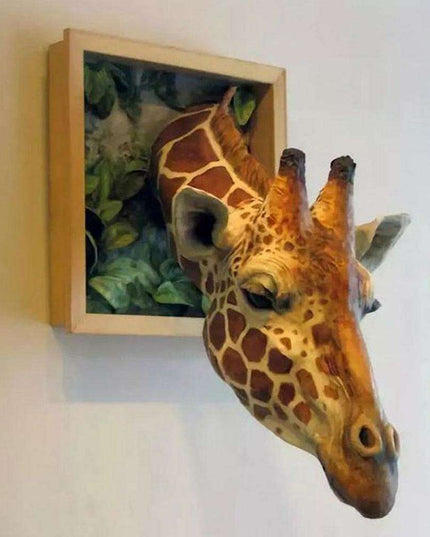 Lifelike 3D Giraffe Wall Sculpture - Bring Nature's Grace into Your Home