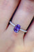 Lavender Lab-Diamond 1 Carat Sterling Silver Ring with Platinum Accents - Luxurious Purple Gemstone Jewelry for an Elegant Touch