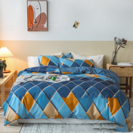 Peekaboo Studio Geometric Floral Quilt Cover & Pillowcase Set, Soft Fa