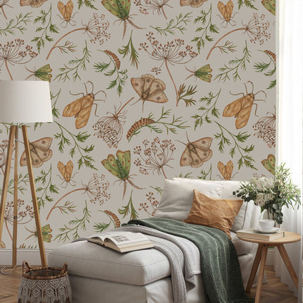 Peekaboo Studio Butterfly & Tropical Plant Self-Adhesive Wallpaper