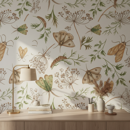Peekaboo Studio Butterfly & Tropical Plant Self-Adhesive Wallpaper