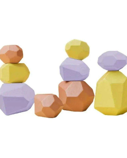 Colorful Wooden Building Blocks Kit for Creative Learning and Logical Development